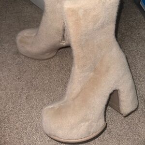 Charles and Keith Fuzzy platform boots